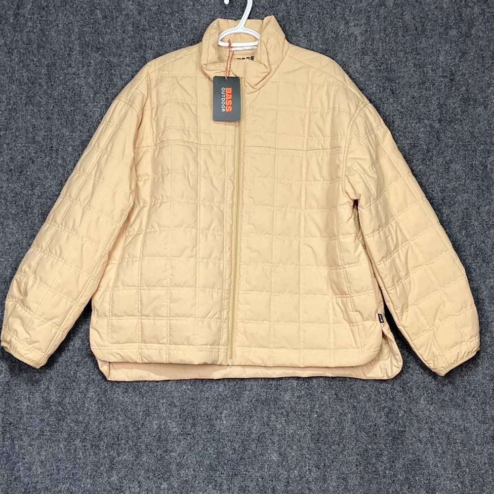 Bass Outdoor‎ Spring Oversized Puffer Jacket Women's Large Coat Beige Kelp NWT